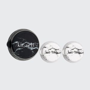 3pc Silicone Travel Jar Set - Black / White Marble