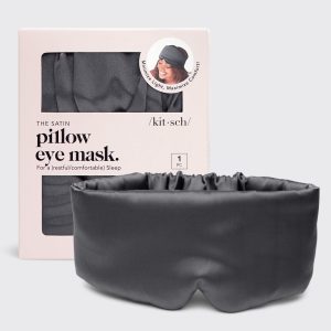 Charcoal Satin Pillow Eye Mask